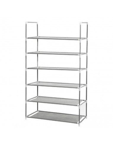 Estantería metálica multiusos de acero, 6 baldas de tela, 104 x 58 x 27 cm, estantes de almacenamiento y organización para hogar