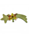Tradineur - Estrella Cometa con flor para árbol de navidad - Fabricado en plástico - Colores en escarcha - Decoración para tempo