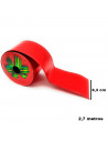 Tradineur - Rollo de cinta de navidad, poliéster, brillante, decoración árbol Navidad, envolver regalos, adornos, manualidades -