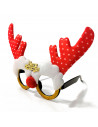 Tradineur - Gafas navideñas con diseño de reno "Merry Christmas" - Fabricado en poliéster y plástico - 14 x 22,5 cm