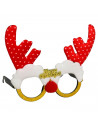 Tradineur - Gafas navideñas con diseño de reno "Merry Christmas" - Fabricado en poliéster y plástico - 14 x 22,5 cm