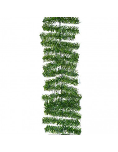 Tradineur - Guirnalda de Navidad, pino verde, abeto, plástico y metal, oropel colgante, espumillón, árbol, chimeneas, adornos, d