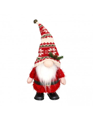 Tradineur - Gnomo Navideño bailarín con leds - Fabricado en Poliéster - Decoración para temporada Navideña - 40 cm - Modelo Surt