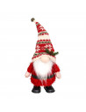 Tradineur - Gnomo Navideño bailarín con leds - Fabricado en Poliéster - Decoración para temporada Navideña - 40 cm - Modelo Surt