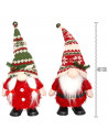 Tradineur - Gnomo Navideño bailarín con leds - Fabricado en Poliéster - Decoración para temporada Navideña - 40 cm - Modelo Surt