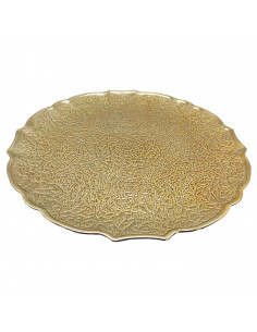 Tradineur - Bajoplato reutilizable redondo de plástico, plato llano decorativo, bandeja para presentación de dulces, Navidad, tu