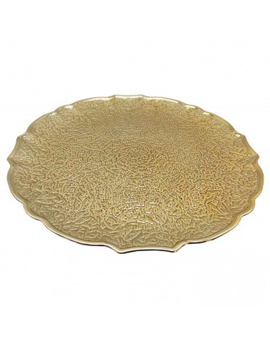 Tradineur - Bajoplato reutilizable redondo de plástico, plato llano decorativo, bandeja para presentación de dulces, Navidad, tu