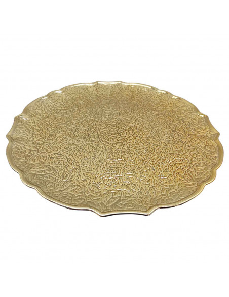 Tradineur - Bajoplato reutilizable redondo de plástico, plato llano decorativo, bandeja para presentación de dulces, Navidad, tu