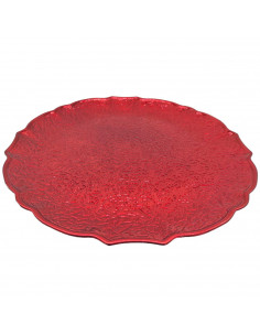 Tradineur - Bajoplato redondo reutilizable de plástico, plato llano decorativo, bandeja para presentación de dulces, Navidad, tu