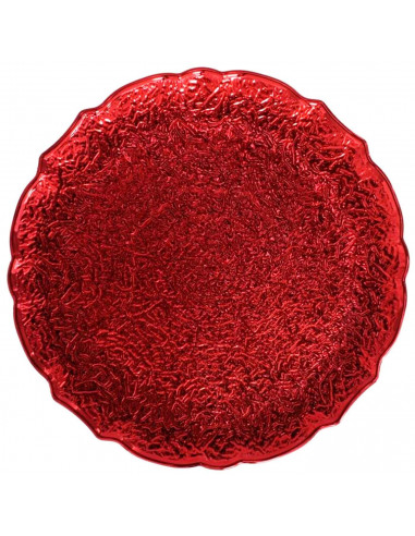 Tradineur - Bajoplato redondo reutilizable de plástico, plato llano decorativo, bandeja para presentación de dulces, Navidad, tu