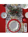 Tradineur - Bajoplato redondo reutilizable de plástico, plato llano decorativo, bandeja para presentación de dulces, Navidad, tu