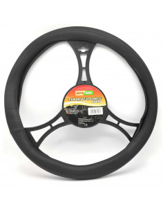Funda de volante negro de 40 cm de diámetro, simil piel, cubierta de volante, modelo aleatorio