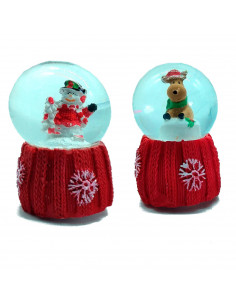 Tradineur - Bolas de nieve decorativa con luz - Fabricado en plástico - Decoración para temporada Navideña - Ø 5 x 7,5 cm - Mode