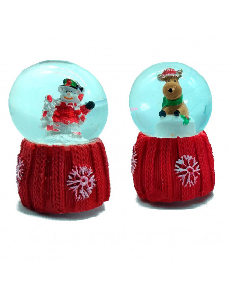 Tradineur - Bolas de nieve decorativa con luz - Fabricado en plástico - Decoración para temporada Navideña - Ø 5 x 7,5 cm - Mode Tradineur - Bolas de nieve decorativa con luz - Fabricado en plástico - Decoración para temporada Navideña - Ø 5 x 7,5 cm - Mode