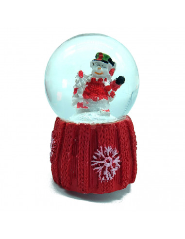 Tradineur - Bolas de nieve decorativa con luz - Fabricado en plástico - Decoración para temporada Navideña - Ø 5 x 7,5 cm - Mode