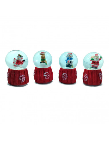 Tradineur - Bolas de nieve decorativa con luz - Fabricado en plástico - Decoración para temporada Navideña - Ø 5 x 7,5 cm - Mode