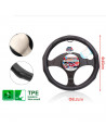 Funda de volante negro de 40 cm de diámetro, simil piel, cubierta de volante, modelo aleatorio