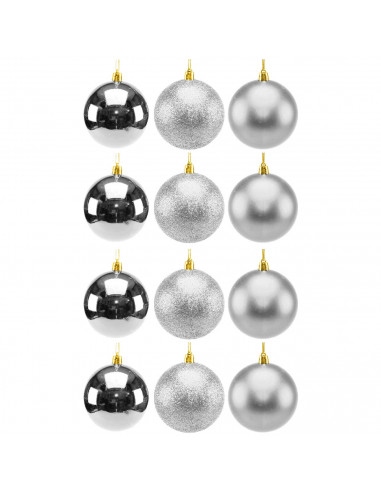 Tradineur - Pack de 2 Sets de 6 Bolas para árbol navideño - Fabricado en plástico - Decoración para temporada navideña - Ø 8 cm