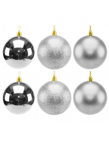 Tradineur - Pack de 2 Sets de 6 Bolas para árbol navideño - Fabricado en plástico - Decoración para temporada navideña - Ø 8 cm