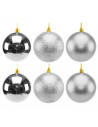 Tradineur - Pack de 2 Sets de 6 Bolas para árbol navideño - Fabricado en plástico - Decoración para temporada navideña - Ø 8 cm