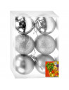 Tradineur - Pack de 2 Sets de 6 Bolas para árbol navideño - Fabricado en plástico - Decoración para temporada navideña - Ø 8 cm