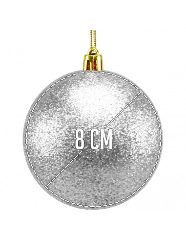 Tradineur - Pack de 2 Sets de 6 Bolas para árbol navideño - Fabricado en plástico - Decoración para temporada navideña - Ø 8 cm