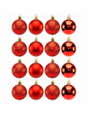 Tradineur - Sets de 16 Bolas para árbol navideño - Fabricado en plástico - Decoración para temporada navideña - Ø 5 cm - Color R