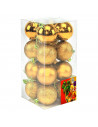 Tradineur - Sets de 16 Bolas para árbol navideño - Fabricado en plástico - Decoración para temporada navideña - Ø 5 cm - Color O