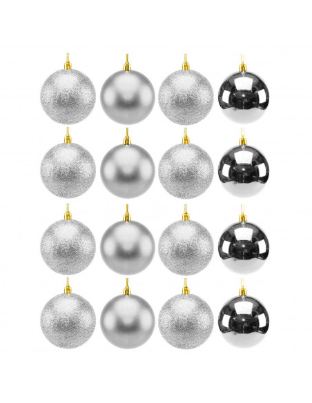Tradineur - Sets de 16 Bolas para árbol navideño - Fabricado en plástico - Decoración para temporada navideña - Ø 5 cm - Color P Tradineur - Sets de 16 Bolas para árbol navideño - Fabricado en plástico - Decoración para temporada navideña - Ø 5 cm - Color P