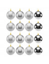 Tradineur - Sets de 16 Bolas para árbol navideño - Fabricado en plástico - Decoración para temporada navideña - Ø 5 cm - Color P
