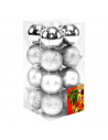 Tradineur - Sets de 16 Bolas para árbol navideño - Fabricado en plástico - Decoración para temporada navideña - Ø 5 cm - Color P