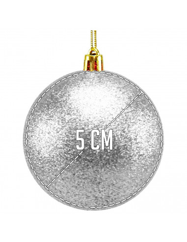 Tradineur - Sets de 16 Bolas para árbol navideño - Fabricado en plástico - Decoración para temporada navideña - Ø 5 cm - Color P
