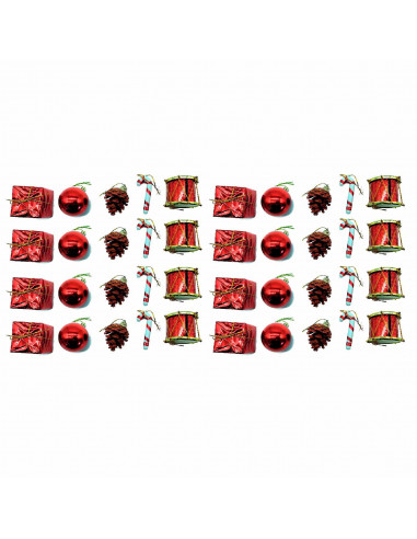 Tradineur - Sets de 20 colgantes para árbol navideño - Fabricado en plástico - Decoración para temporada navideña - Tambor, bola
