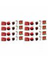Tradineur - Sets de 20 colgantes para árbol navideño - Fabricado en plástico - Decoración para temporada navideña - Tambor, bola