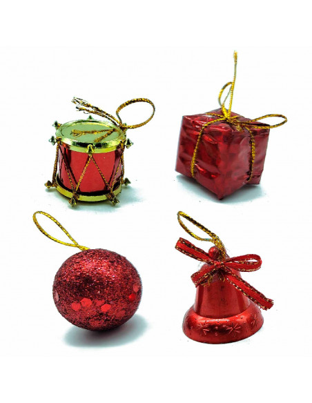 Tradineur - Sets de 14/16 piezas colgantes para árbol navideño - Fabricado en plástico - Decoración para temporada navideña - Ta Tradineur - Sets de 14/16 piezas colgantes para árbol navideño - Fabricado en plástico - Decoración para temporada navideña - Ta