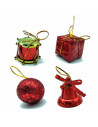 Tradineur - Sets de 14/16 piezas colgantes para árbol navideño - Fabricado en plástico - Decoración para temporada navideña - Ta