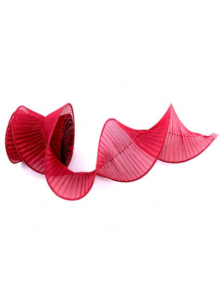 Tradineur - Tira de organza en espiral, tela, poliéster, decoración de árbol Navidad, envolver regalos, manualidades, adornos (R