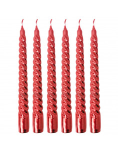 Tradineur - Pack de 6 velas en espiral, cirios de mesa alargados, cera y mecha de algodón, rituales y ceremonias, decoración, Na