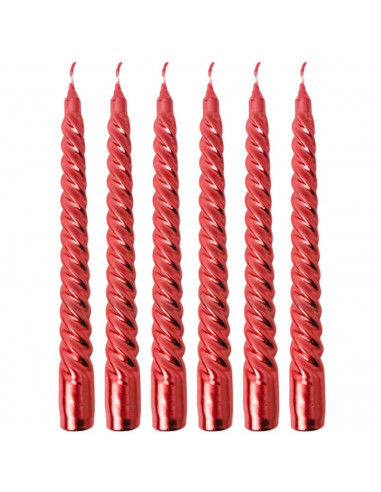 Tradineur - Pack de 6 velas en espiral, cirios de mesa alargados, cera y mecha de algodón, rituales y ceremonias, decoración, Na
