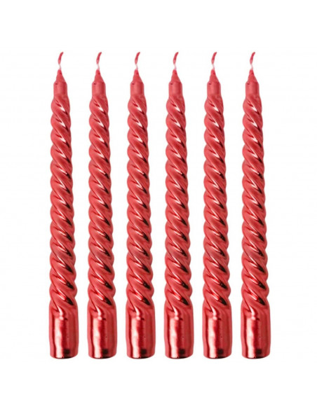Tradineur - Pack de 6 velas en espiral, cirios de mesa alargados, cera y mecha de algodón, rituales y ceremonias, decoración, Na