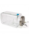 Tarro dispensador de bebidas con grifo horizontal, vidrio, bote, botella garrafa, agua, refrescos, frigorífico, 13 x 33 x 12 cm,