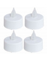 Tradineur - Pack de 4 velas de té LED, tealights con luz, plástico, funcionan con pilas, decoración del hogar, Navidad, fiestas
