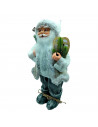 Tradineur - Figura de papa Noel Montañero Blanco - Fabricado en Poliéster y Plástico - Decoración para temporada navideña - 40 x