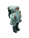 Tradineur - Figura de papa Noel Montañero Blanco - Fabricado en Poliéster y Plástico - Decoración para temporada navideña - 40 x