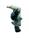 Tradineur - Figura de papa Noel Montañero Blanco - Fabricado en Poliéster y Plástico - Decoración para temporada navideña - 40 x