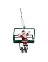 Tradineur - Colgante navideño de Papá Noel en Telesilla - Fabricado en Metal y resina - Decoración para temporada navideña - 7 x