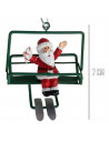 Tradineur - Colgante navideño de Papá Noel en Telesilla - Fabricado en Metal y resina - Decoración para temporada navideña - 7 x