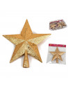 Tradineur - Estrella para punta del Árbol de Navidad - Fabricado en Plástico - Decoración para temporada navideña - Altura aprox