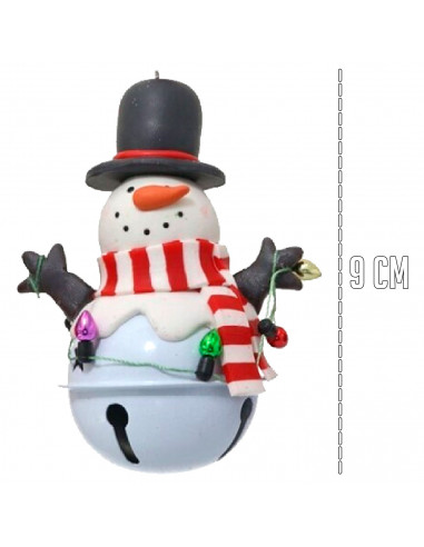 Tradineur - Colgante navideño con cascabel - Fabricado en Metal y Plástico - Decoración para temporada navideña - 9 x 8 x 5 cm -
