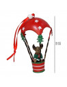 Tradineur - Colgante navideño de Papá Noel en Globo - Fabricado en Metal y resina - Decoración para temporada navideña - 12 x 7